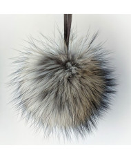 Pompom made of natural raccoon fur 17-20  cm