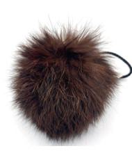 Pompom made of natural rabbit fur, chestnut 8-9 cm