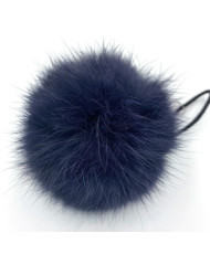 Pompom made of natural rabbit fur, starry night 8-9 cm