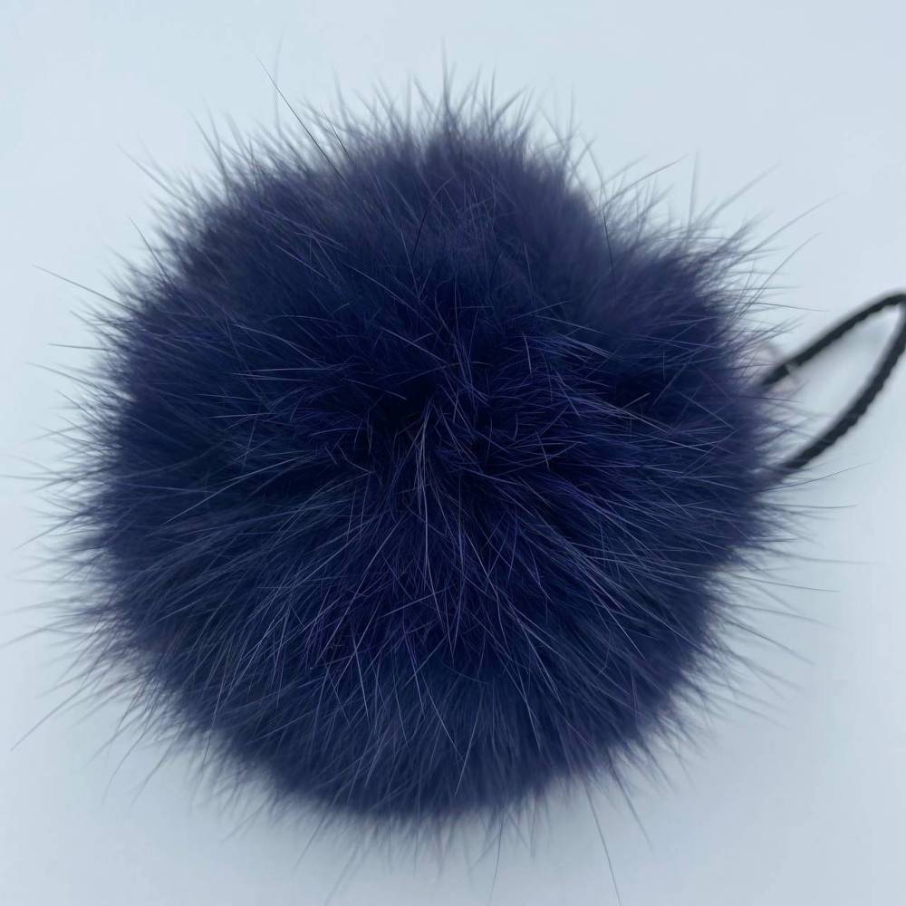 Pompom made of natural rabbit fur, starry night 8-9 cm Pompom made of natural rabbit fur, starry night 8-9 cm