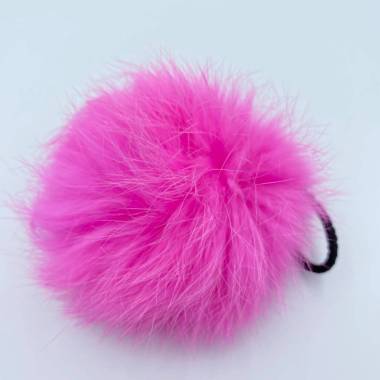 Помпон із натурального хутра кролика, bubble gum 8-9 см