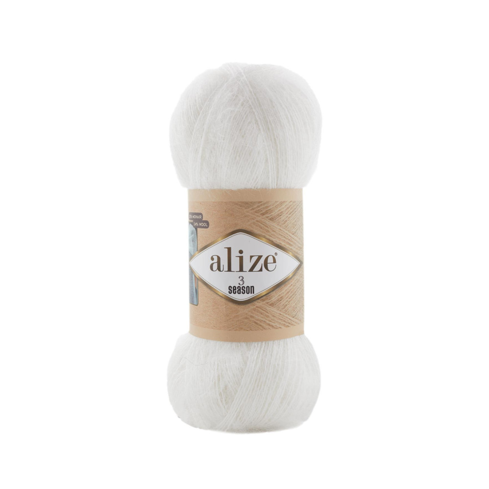 Пряжа Alize 3 Seasons белый (55) Пряжа Alize 3 Seasons белый (55)