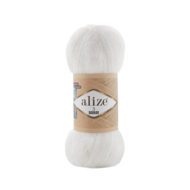 Пряжа Alize 3 Seasons белый (55)