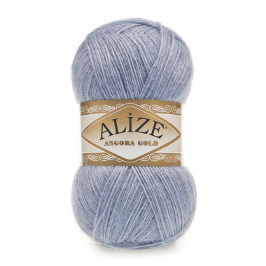 Пряжа Alize Angora Gold світлий джинс меланж (221)