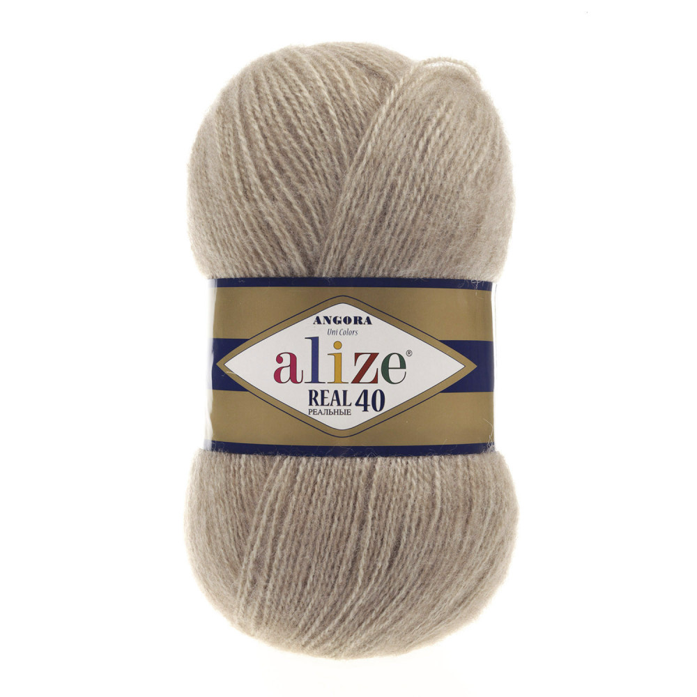 Пряжа Alize Angora Real 40 бежевий меланж (152)