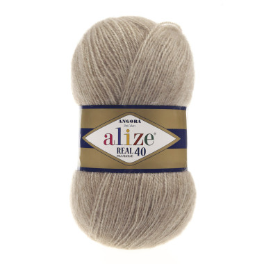Пряжа Alize Angora Real 40 бежевый меланж (152)