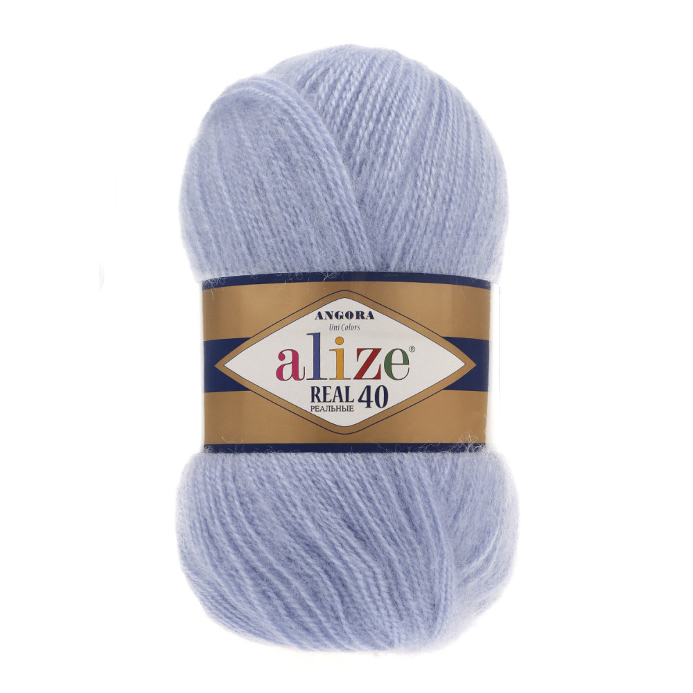 Пряжа Alize Angora Real 40 голубой (40)