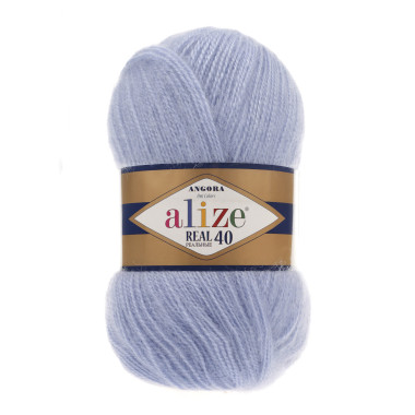 Пряжа Alize Angora Real 40 голубой (40)