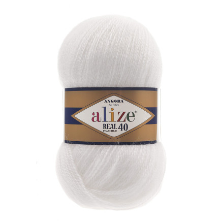Пряжа Alize Angora Real 40 белый (55)
