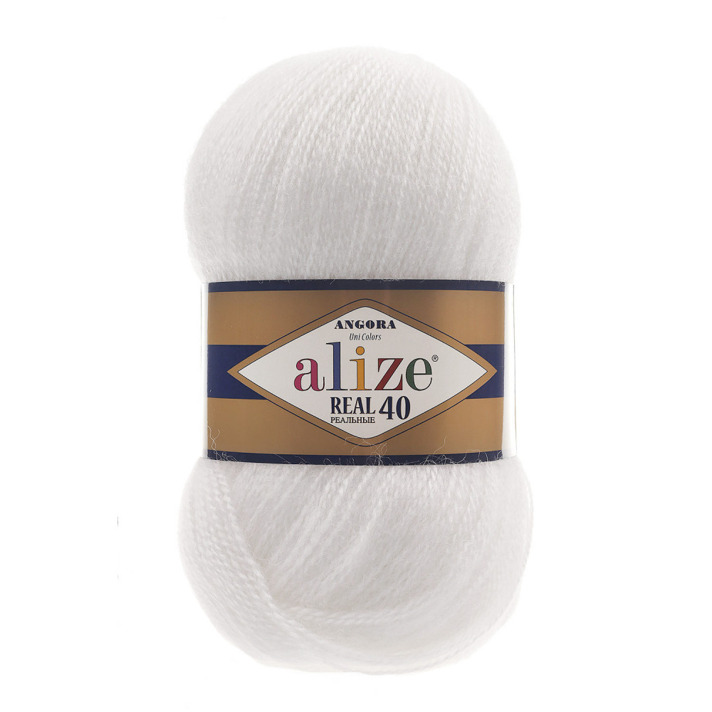 Пряжа Alize Angora Real 40 білий (55)