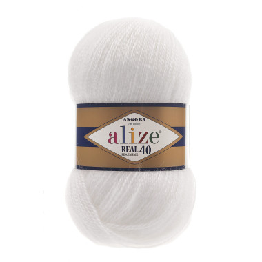 Пряжа Alize Angora Real 40 білий (55)