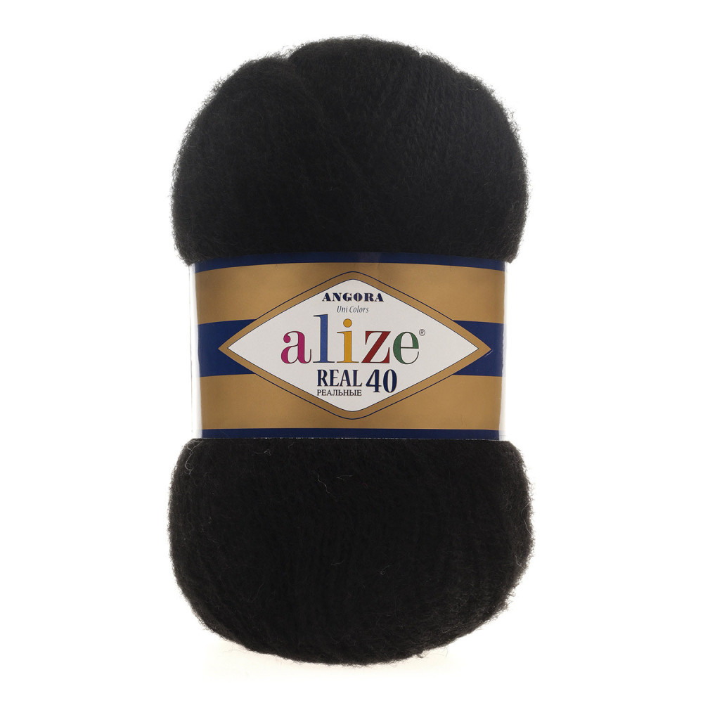Пряжа Alize Angora Real 40 чорний (60)