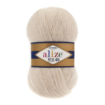 Пряжа Alize Angora Real 40 молочно-бежевий (67)