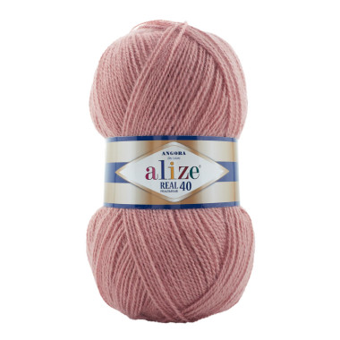 Пряжа Alize Angora Real 40 попеляста троянда (301)