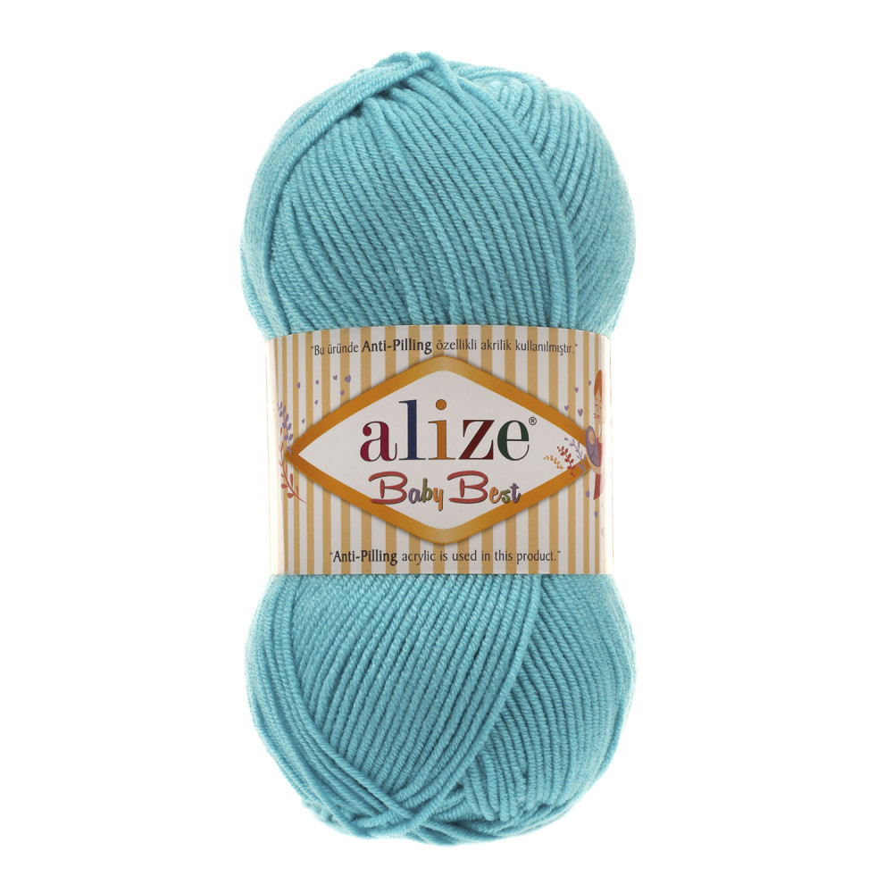 Пряжа Alize Baby Best светло-бирюзовый (287) Пряжа Alize Baby Best светло-бирюзовый (287)