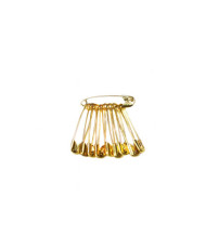 Safety pins 18 mm, gold plated, 10 pcs.