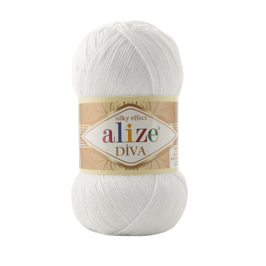 Пряжа Alize Diva білий (55)