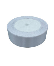 Decorative satin ribbon 2.5 cm, white - 1 meter