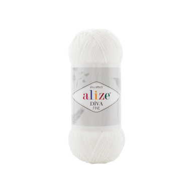 Пряжа Alize Diva Fine білий (55)