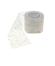 Milk tulle with stars, 6 cm, 1 meter