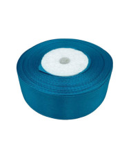 Decorative satin ribbon 2.5 cm, turquoise- 1 meter