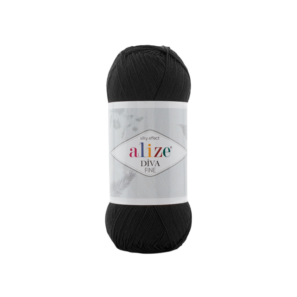 Пряжа Alize Diva Fine черный (60) Пряжа Alize Diva Fine черный (60)