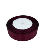 Decorative satin ribbon 2.5 cm, burgundy- 1 meter