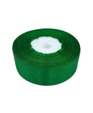 Decorative satin ribbon 2.5 cm, green - 1 meter