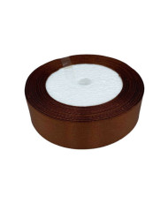 Decorative satin ribbon 2.5 cm, brown - 1 meter