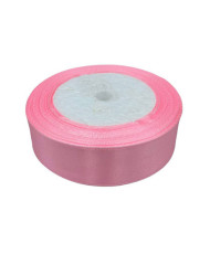 Decorative satin ribbon 2.5 cm, soft pink - 1 meter