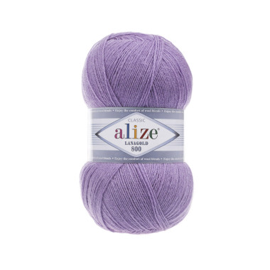 Пряжа Alize Lana Gold 800 лиловый (166)