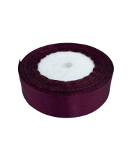 Decorative satin ribbon 2.5 cm, dark purple - 1 meter