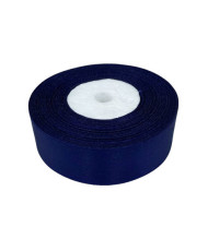 Decorative satin ribbon 2.5 cm, dark blue - 1 meter