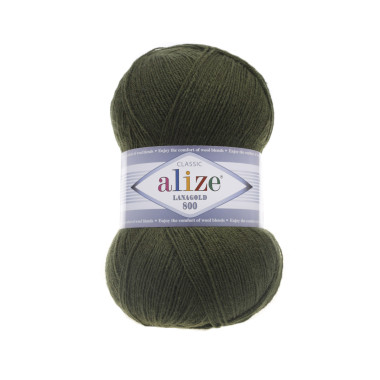 Пряжа Alize Lana Gold 800 хакі (29)
