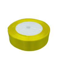 Decorative satin ribbon 2.5 cm, bright yellow - 1 meter