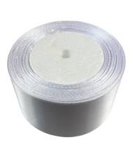 Decorative satin ribbon 5 cm, white - 1 meter