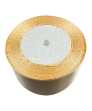 Decorative satin ribbon 5 cm, vanilla - 1 meter
