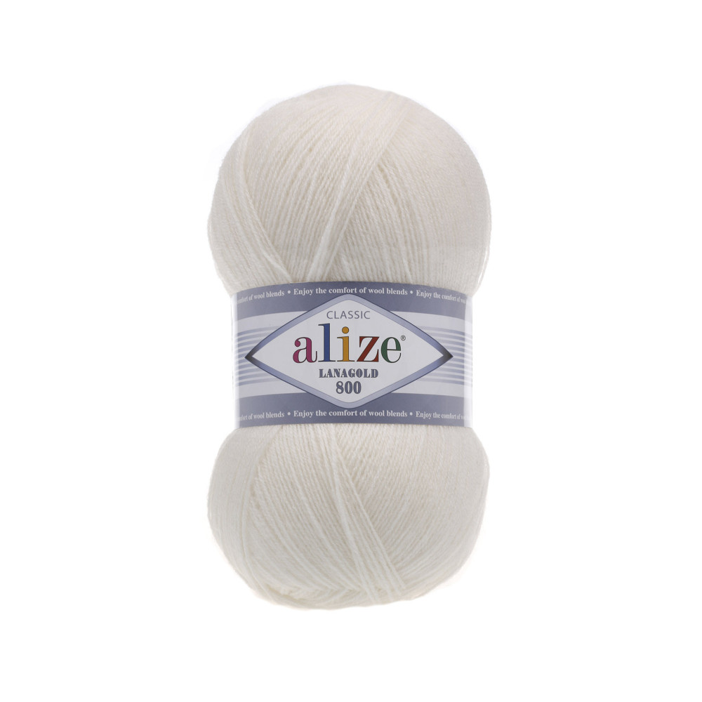 Пряжа Alize Lana Gold 800 перлинний (450) Пряжа Alize Lana Gold 800 перлинний (450)
