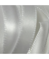 Decorative satin ribbon 0.6 cm, white - 1 meter