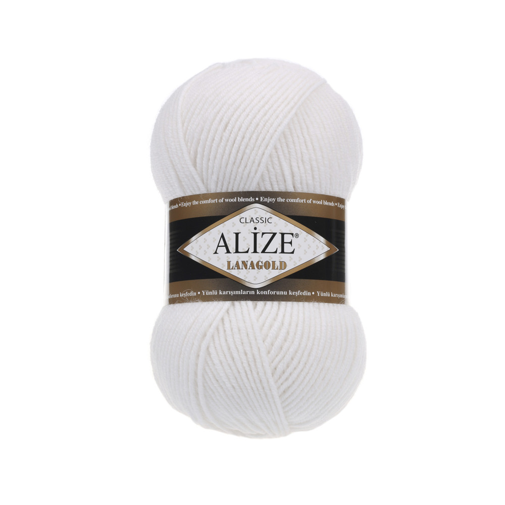 Пряжа Alize Lana Gold білий (55) Пряжа Alize Lana Gold білий (55)
