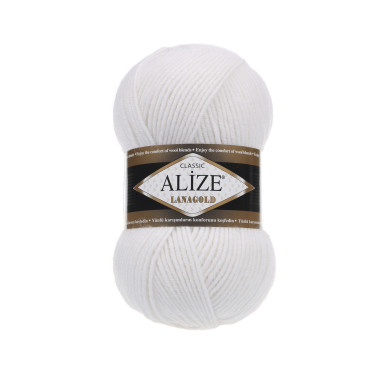 Пряжа Alize Lana Gold білий (55)