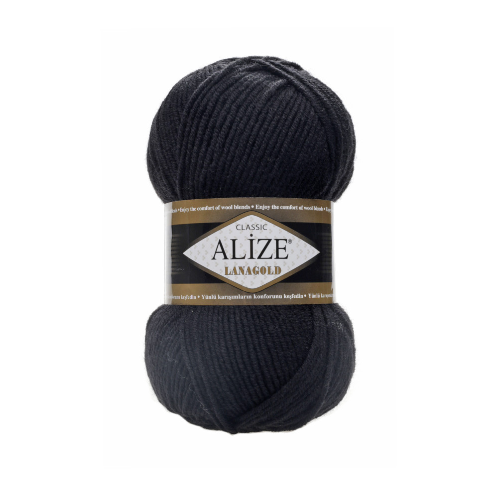 Пряжа Alize Lana Gold чорний (60) Пряжа Alize Lana Gold чорний (60)
