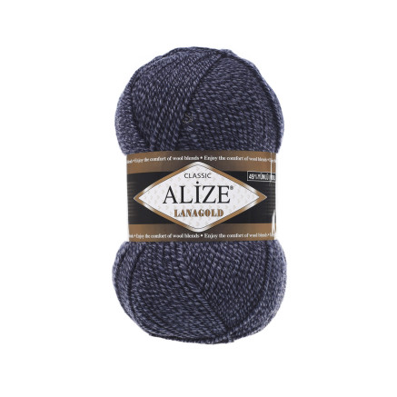 Пряжа Alize Lana Gold синий меланж (901)