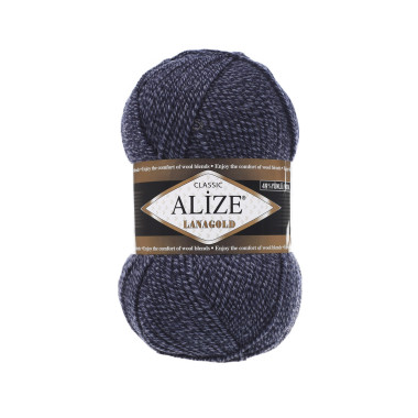 Пряжа Alize Lana Gold синій меланж (901)