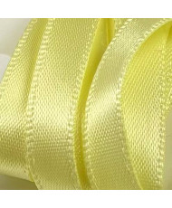 Decorative satin ribbon 0.6 cm, pale yellow - 1 meter