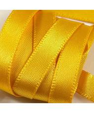 Decorative satin ribbon 0.6 cm, yellow  - 1 meter