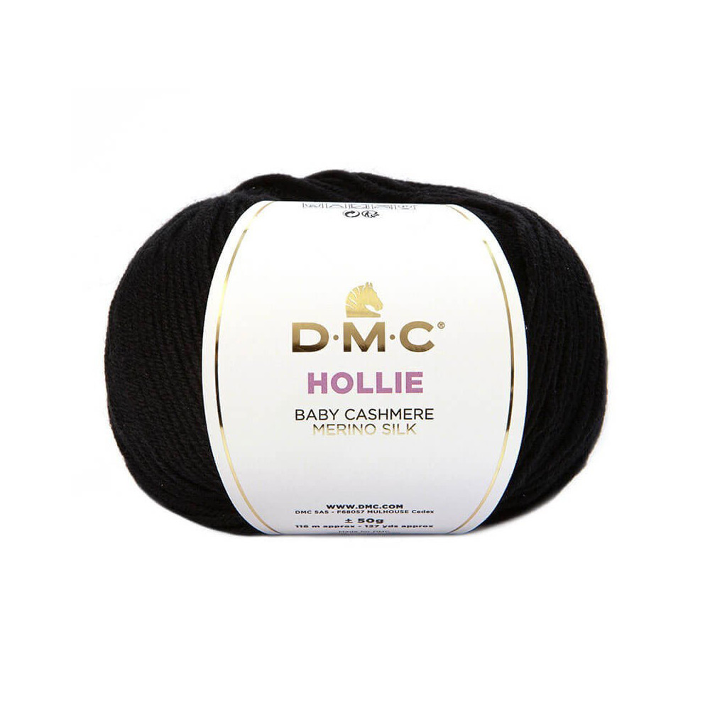 Пряжа мериносовая шерсть с кашемиром Hollie DMC, черный (490) Пряжа мериносовая шерсть с кашемиром Hollie DMC, черный (490)