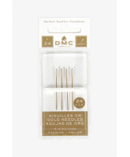Needles for cross stitch and satin stitch embroidery, gold plated DMC No. 24, 4 шт (6130/6)