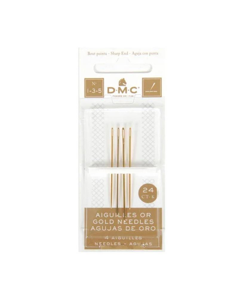 Needles for embroidery satin stitch gold plated DMC №1-3-5, 4 pcs (6132/6) Needles for embroidery satin stitch gold plated DMC №1-3-5, 4 pcs (6132/6)