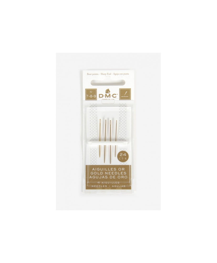 Needles for embroidery satin stitch gold plated DMC №7-8-9, 4 шт (6133/6) Needles for embroidery satin stitch gold plated DMC №7-8-9, 4 шт (6133/6)